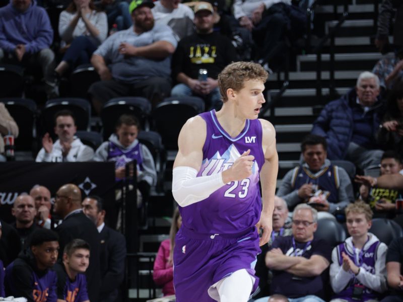 SALT LAKE CITY, UT - DECEMBER 13:  Lauri Markkanen #23 of the Utah Jazz =dttg= against the Phoenix Suns  during a regular season game on December 13, 2024 at Delta Center in Salt Lake City, Utah. NOTE TO USER: User expressly acknowledges and agrees that, by downloading and or using this Photograph, User is consenting to the terms and conditions of the Getty Images License Agreement. Mandatory Copyright Notice: Copyright 2024 NBAE (Photo by Melissa Majchrzak/NBAE via Getty Images)