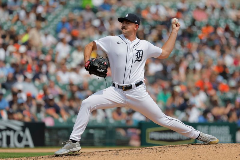 Jun 10, 2023; Detroit, Michigan, USA;  Detroit Tigers relief pitcher Tyler Alexander (70) pitches in the seventh inning against the Arizona Diamondbacks at Comerica Park. Mandatory Credit: Rick Osentoski-USA TODAY Sports