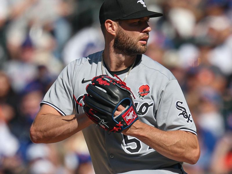 May 26, 2025; New York City, New York, USA; Chicago White Sox starting pitcher Adrian Houser (57) delivers a pitch during the first inning against the New York Mets at Citi Field. Mandatory Credit: Vincent Carchietta-Imagn Images