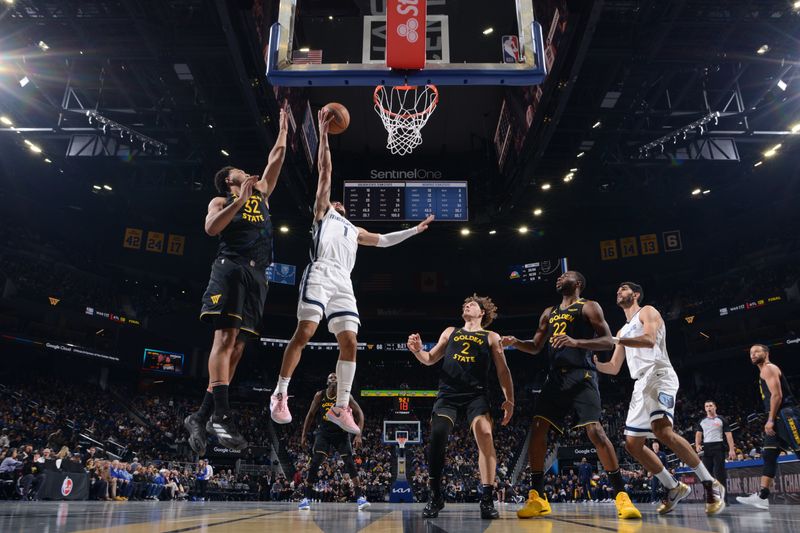 SAN FRANCISCO, CA - NOVEMBER 15: Scotty Pippen Jr. #1 of the Memphis Grizzlies drives to the basket during the game against the Golden State Warriors during the Emirates NBA Cup game on November 15, 2024 at Chase Center in San Francisco, California. NOTE TO USER: User expressly acknowledges and agrees that, by downloading and or using this photograph, user is consenting to the terms and conditions of Getty Images License Agreement. Mandatory Copyright Notice: Copyright 2024 NBAE (Photo by Noah Graham/NBAE via Getty Images)