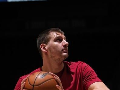 DENVER, CO - DECEMBER 29: Nikola Jokic #15 of the Denver Nuggets warms up before the game against the Oklahoma City Thunder on December 29, 2023 at the Ball Arena in Denver, Colorado. NOTE TO USER: User expressly acknowledges and agrees that, by downloading and/or using this Photograph, user is consenting to the terms and conditions of the Getty Images License Agreement. Mandatory Copyright Notice: Copyright 2023 NBAE (Photo by Garrett Ellwood/NBAE via Getty Images)