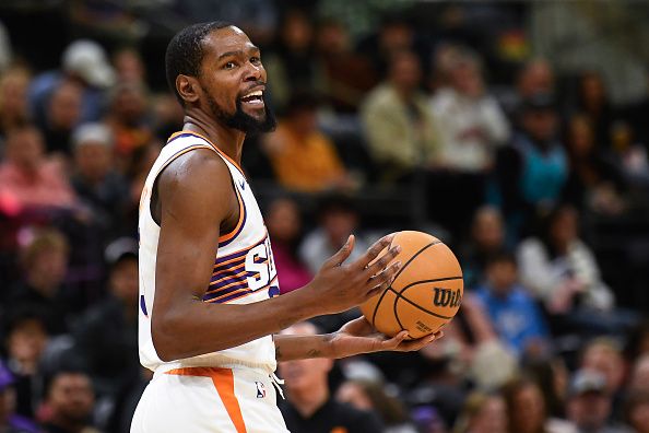 SALT LAKE CITY, UTAH - NOVEMBER 19: Kevin Durant #35 of the Phoenix Suns in action during the second half of a game against the Utah Jazz at Delta Center on November 19, 2023 in Salt Lake City, Utah. NOTE TO USER: User expressly acknowledges and agrees that, by downloading and or using this photograph, User is consenting to the terms and conditions of the Getty Images License Agreement. (Photo by Alex Goodlett/Getty Images)