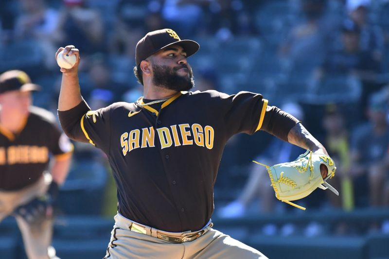 Oct 1, 2023; Chicago, Illinois, USA; San Diego Padres relief pitcher Pedro Avila (60) pitches during the first inning against the Chicago White Sox at Guaranteed Rate Field. Mandatory Credit: Patrick Gorski-USA TODAY Sports