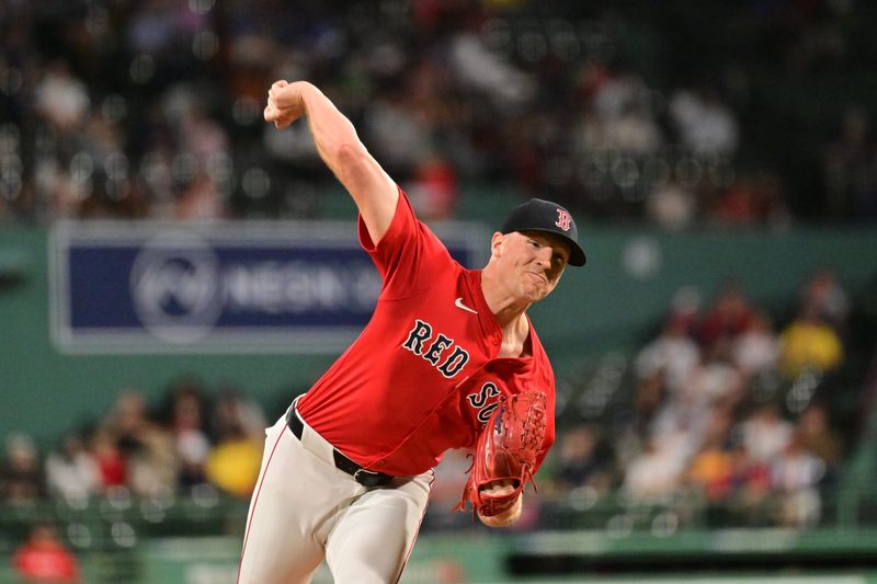 Sep 27, 2024; Boston, Massachusetts, USA; Boston Red Sox starting pitcher Nick Pivetta (37) pitches against the Tampa Bay Rays during first inning at Fenway Park. Mandatory Credit: Eric Canha-Imagn Images