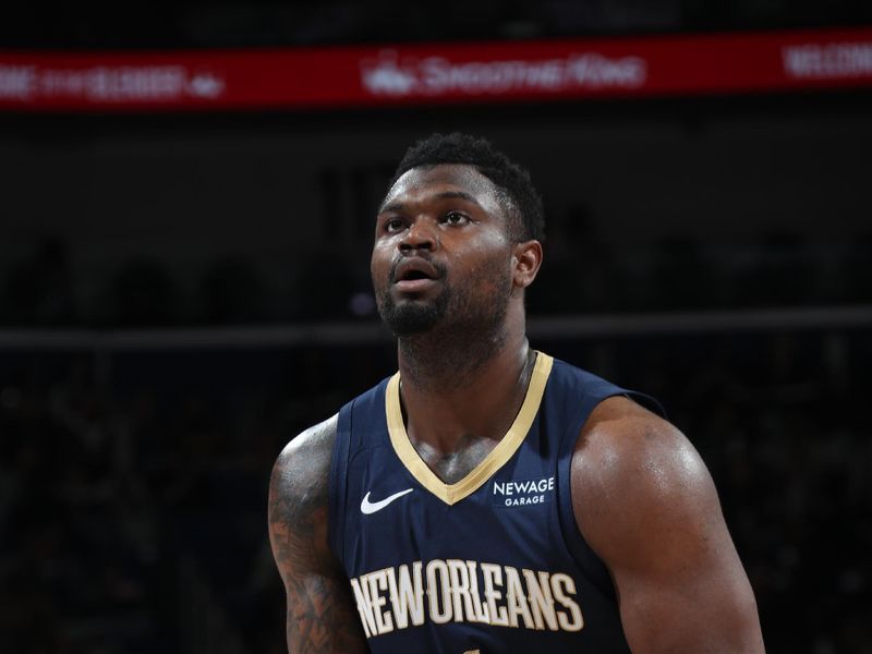 NEW ORLEANS, LA - MARCH 6: Zion Williamson #1 of the New Orleans Pelicans prepares to shoot a free throw during the game against the Houston Rockets on March 6, 2025 at the Smoothie King Center in New Orleans, Louisiana. NOTE TO USER: User expressly acknowledges and agrees that, by downloading and or using this Photograph, user is consenting to the terms and conditions of the Getty Images License Agreement. Mandatory Copyright Notice: Copyright 2025 NBAE (Photo by Layne Murdoch Jr./NBAE via Getty Images)