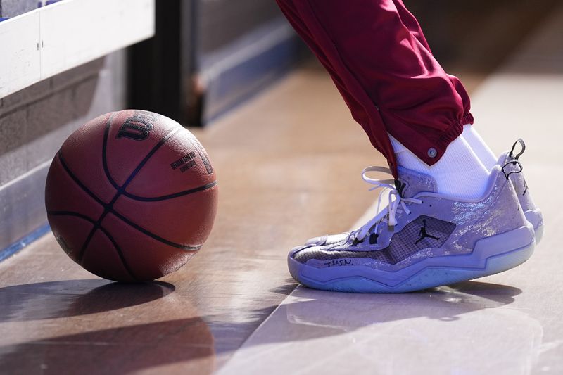 DENVER, CO - OCTOBER 24: The sneakers worn by Russell Westbrook #4 of the Denver Nuggets before the game against the Oklahoma City Thunder on October 24, 2024 at Ball Arena in Denver, Colorado. NOTE TO USER: User expressly acknowledges and agrees that, by downloading and/or using this Photograph, user is consenting to the terms and conditions of the Getty Images License Agreement. Mandatory Copyright Notice: Copyright 2024 NBAE (Photo by Garrett Ellwood/NBAE via Getty Images)