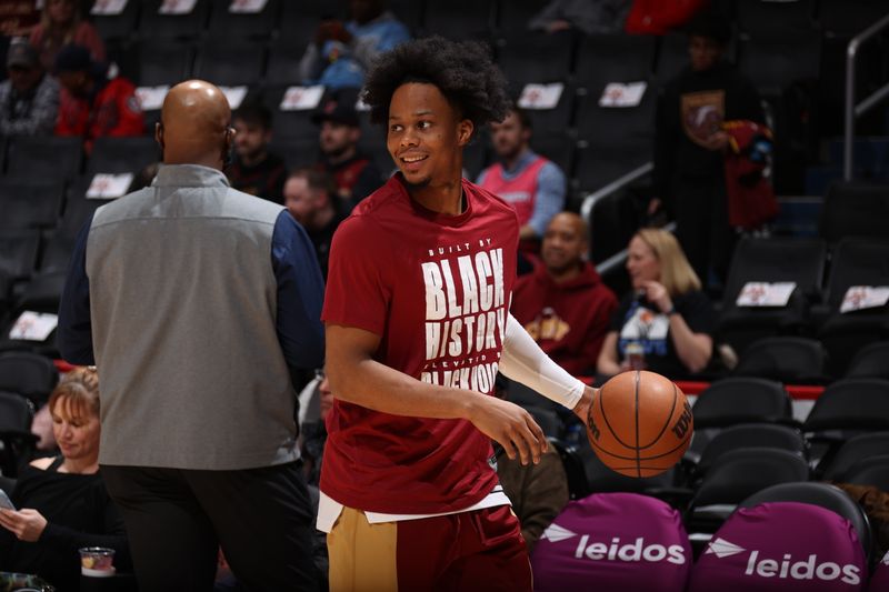 WASHINGTON, DC -? FEBRUARY 7: Isaac Okoro #35 of the Cleveland Cavaliers warms up before the game against the Washington Wizards on February 7, 2024 at Capital One Arena in Washington, DC. NOTE TO USER: User expressly acknowledges and agrees that, by downloading and or using this Photograph, user is consenting to the terms and conditions of the Getty Images License Agreement. Mandatory Copyright Notice: Copyright 2024 NBAE (Photo by Stephen Gosling/NBAE via Getty Images)