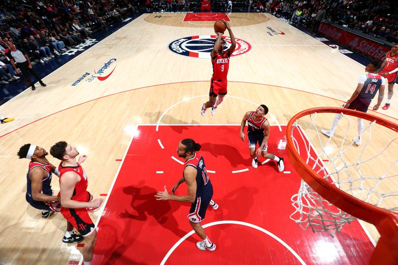 WASHINGTON, DC -? APRIL 9: Josh Christopher #9 of the Houston Rockets shoots the ball during the game against the Washington Wizards  on April 9, 2023 at Capital One Arena in Washington, DC. NOTE TO USER: User expressly acknowledges and agrees that, by downloading and or using this Photograph, user is consenting to the terms and conditions of the Getty Images License Agreement. Mandatory Copyright Notice: Copyright 2023 NBAE (Photo by Stephen Gosling/NBAE via Getty Images)