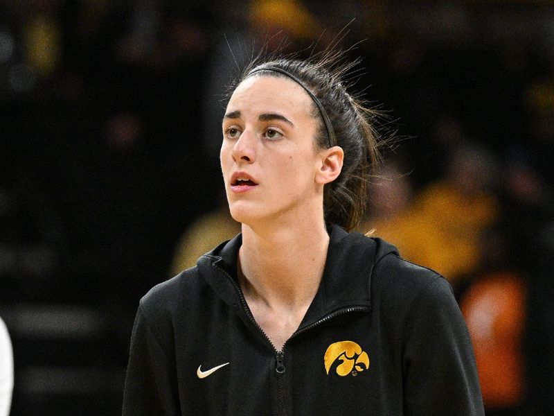 Feb 8, 2024; Iowa City, Iowa, USA; Iowa Hawkeyes guard Caitlin Clark (22) warms up before the game against the Penn State Nittany Lions at Carver-Hawkeye Arena. Mandatory Credit: Jeffrey Becker-USA TODAY Sports