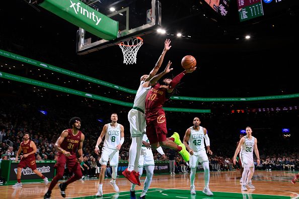 BOSTON, MA - DECEMBER 14: Darius Garland #10 of the Cleveland Cavaliers shoots the ball during the game against the Boston Celtics on December 14, 2023 at the TD Garden in Boston, Massachusetts. NOTE TO USER: User expressly acknowledges and agrees that, by downloading and or using this photograph, User is consenting to the terms and conditions of the Getty Images License Agreement. Mandatory Copyright Notice: Copyright 2023 NBAE  (Photo by Brian Babineau/NBAE via Getty Images)