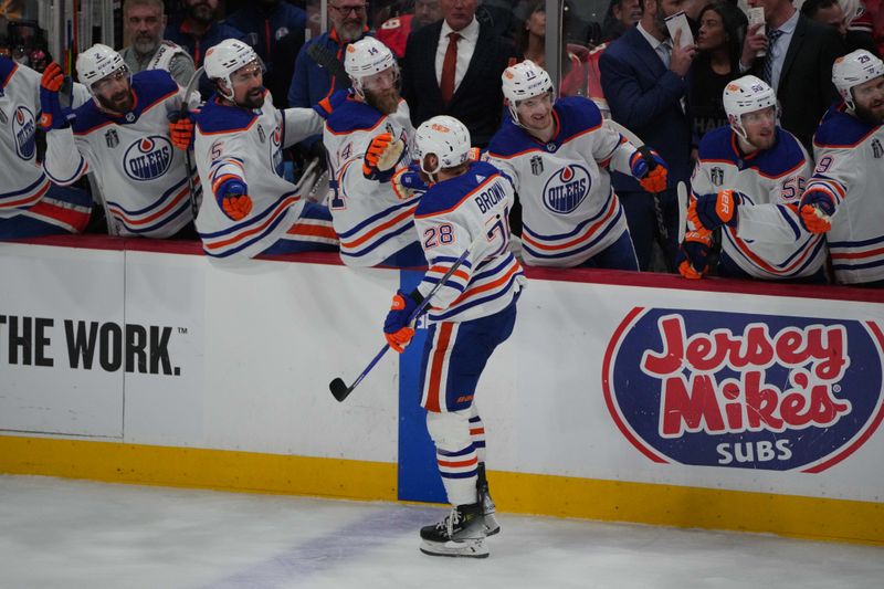 Jun 18, 2024; Sunrise, Florida, USA; in game five of the 2024 Stanley Cup Final at Amerant Bank Arena. Mandatory Credit: Jim Rassol-USA TODAY Sports