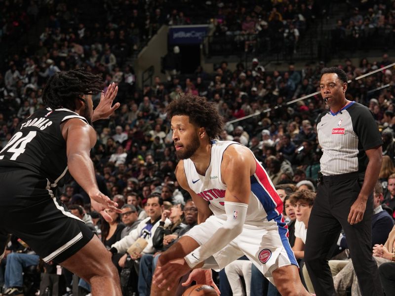 BROOKLYN, NY - NOVEMBER 3: Cade Cunningham #2 of the Detroit Pistons drives to the basket during the game against the Brooklyn Nets on November 3, 2024 at Barclays Center in Brooklyn, New York. NOTE TO USER: User expressly acknowledges and agrees that, by downloading and or using this Photograph, user is consenting to the terms and conditions of the Getty Images License Agreement. Mandatory Copyright Notice: Copyright 2024 NBAE (Photo by Jesse D. Garrabrant/NBAE via Getty Images)