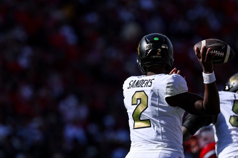 Oct 19, 2024; Tucson, Arizona, USA; Colorado Buffaloes quarterback Shedeur Sanders (2) throws the ball against the Arizona Wildcats during third quarter at Arizona Stadium. Mandatory Credit: Aryanna Frank-Imagn Images