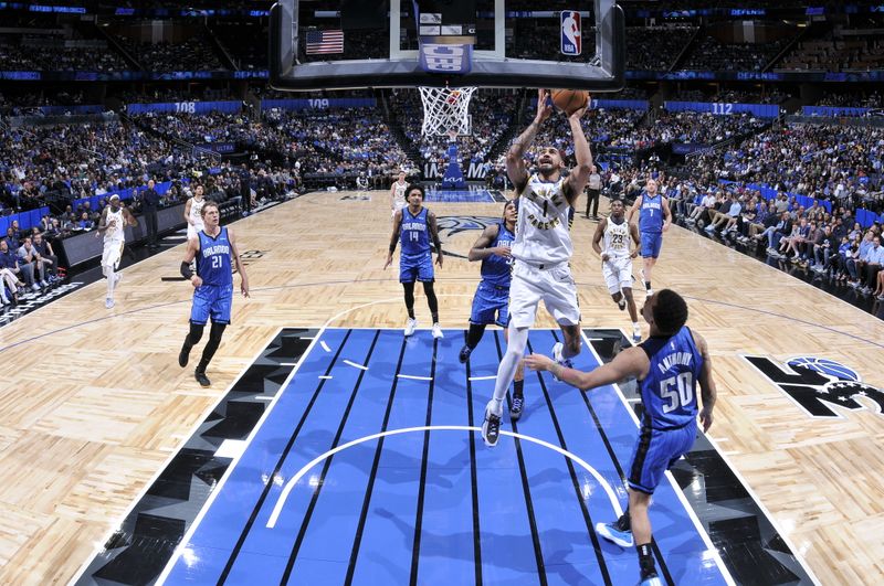 ORLANDO, FL - MARCH 10: Obi Toppin #1 of the Indiana Pacers goes to the basket during the game on March 10, 2024 at Amway Center in Orlando, Florida. NOTE TO USER: User expressly acknowledges and agrees that, by downloading and or using this photograph, User is consenting to the terms and conditions of the Getty Images License Agreement. Mandatory Copyright Notice: Copyright 2024 NBAE (Photo by Fernando Medina/NBAE via Getty Images)