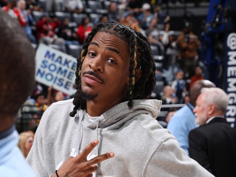 MEMPHIS, TN - MARCH 13: Ja Morant #12 of the Memphis Grizzlies poses for a photo during the game against the Charlotte Hornets on March 13, 2024 at FedExForum in Memphis, Tennessee. NOTE TO USER: User expressly acknowledges and agrees that, by downloading and or using this photograph, User is consenting to the terms and conditions of the Getty Images License Agreement. Mandatory Copyright Notice: Copyright 2024 NBAE (Photo by Joe Murphy/NBAE via Getty Images)