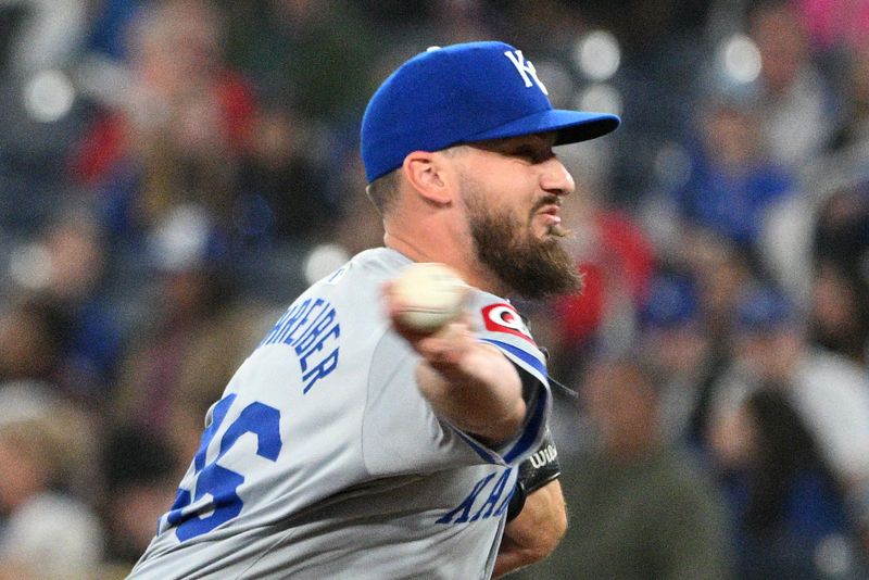 Apr 30, 2024; Toronto, Ontario, CAN;   Kansas City Royals relief pitcher John Schreiber (46) delivers a pitch against the Toronto Blue Jays in the eighth inning at Rogers Centre. Mandatory Credit: Dan Hamilton-USA TODAY Sports