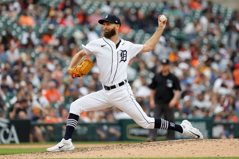 Jun 11, 2023; Detroit, Michigan, USA;  Detroit Tigers relief pitcher Chasen Shreve (36) pitches in the seventh inning against the Arizona Diamondbacks at Comerica Park. Mandatory Credit: Rick Osentoski-USA TODAY Sports