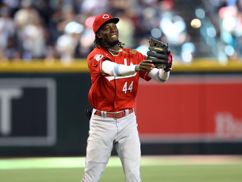 Aug 27, 2023; Phoenix, Arizona, USA; Cincinnati Reds shortstop Elly De La Cruz against the Arizona Diamondbacks at Chase Field. Mandatory Credit: Mark J. Rebilas-USA TODAY Sports