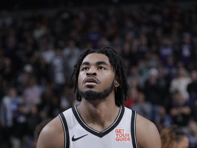 SACRAMENTO, CA - NOVEMBER 24: Cam Thomas #24 of the Brooklyn Nets shoots a free throw during the game against the Sacramento Kings on November 24, 2024 at Golden 1 Center in Sacramento, California. NOTE TO USER: User expressly acknowledges and agrees that, by downloading and or using this Photograph, user is consenting to the terms and conditions of the Getty Images License Agreement. Mandatory Copyright Notice: Copyright 2024 NBAE (Photo by Rocky Widner/NBAE via Getty Images)