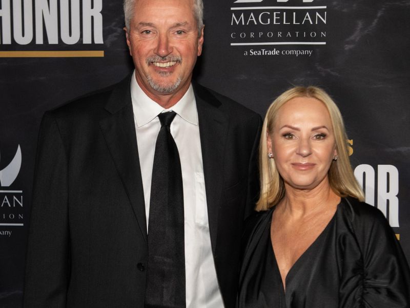 CHICAGO, ILLINOIS - JANUARY 11: Toni Kukoc and Renata Kukoc attend the Chicago Bulls Inaugural Ring Of Honor Gala at the United Center on January 11, 2024 in Chicago, Illinois. (Photo by Timothy Hiatt/Getty Images)