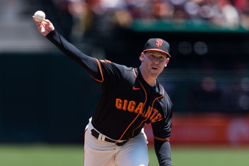 Jun 4, 2023; San Francisco, California, USA;  San Francisco Giants starting pitcher Anthony DeSclafani (26) throws against the Baltimore Orioles during the first inning at Oracle Park. Mandatory Credit: John Hefti-USA TODAY Sports